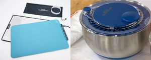 lot 378 image: LOT OF 2 Good Housekeeing Stainless Steel Bowl Salad Spinner & Good Housekeeping Portable Food Warming Tray & Storage Bag