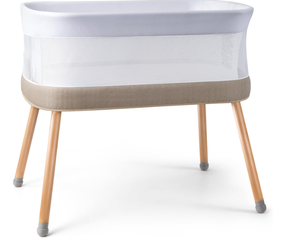 lot 380 image: VaVaSoo Rocking Bassinet for Baby 3 Speeds Electric Bedside Sleeper with White Noise, Automatic Bedside Crib for Newborn, Brownish-Yellow (USED)