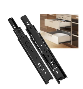 lot 384 image: SHUHANG 10 Pair Full Extension Drawer Slides 16 Inch 100 lb Load Capacity Side Mount Ball Bearing Rails Cabinet Dresser Glides Wardrobe Kitchen Trash Can Slider Runners Black