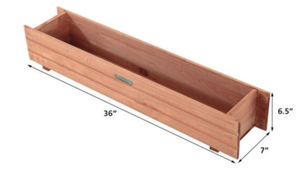 lot 390 image: Forclover 7-in W x 36-in L x 6.5-in H Wood Raised Garden Bed