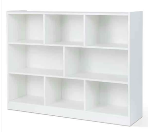 lot 391 image: Costway 3-tier Open Bookcase 8-Cube Floor Standing Storage Shelves Display Cabinet (USED, Maybe Missing Hardware. Attempted to Assemble)