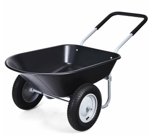 lot 392 image: Costway 2 Tire Wheelbarrow Cart Heavy-duty Dolly Utility Cart Black