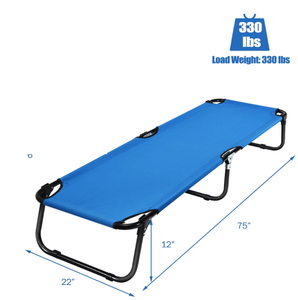 lot 448 image: Costway Folding Camping Bed Outdoor Portable Military Cot Sleeping Hiking