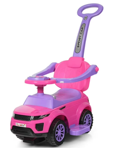 lot 458 image: Costway Plays Music Kid Push & Pedal Ride-On, PP Iron Pink, 35.00 x 17.00 x 33.00 Inches, 6.5 lbs
