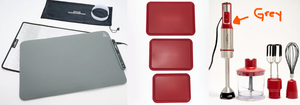 lot 461 image: LOT OF 3 Good Housekeeping Portable Food Warming Tray, S3 Multi-Use Stackable Prep Boards, immersion blender with attachments (GREY)