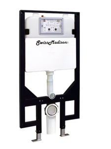 lot 466 image: Swiss Madison Gray 0.8 -GPF Dual -Flush Toilet Tank (Attempted To Assemble)