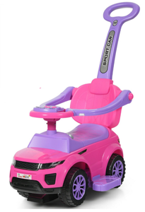 lot 474 image: Costway 3 In 1 Ride on Push Car Toddler Stroller Sliding Car with Music