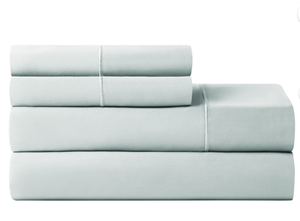 lot 489 image: Hotel Style 4-Piece 600 Thread Count Blue Egyptian Cotton Adult Bed Sheet Set, Queen