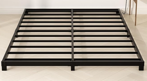 lot 494 image: 4 Inch Queen Bed Frame, Heavy Duty Metal Platform Low Bed Frame Queen Size (Maybe Missing Hardware)