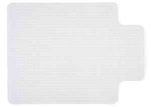 lot 496 image: Staples Office Chair Mat, Clear Floor Mats with Lip, Low-Pile Carpets, Extended Under-Desk Coverage, 48 x 36 Inch, Smooth Glide