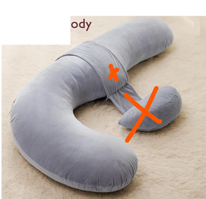lot 497 image: Momcozy Pregnancy Pillow, Original F Shaped Maternity Pillow for Pregnant Women with Adjustable Wedge Pillow, Full Body Support Pregnancy Pillows for Side Sleeping with Velvet Cover, Grey (Missing Middle Piece)