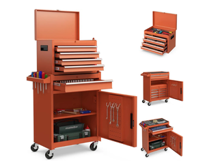 lot 43 image: Goplus Tool Chest, 5-Drawer Rolling Tool Storage Cabinet with Detachable Top Tool Box