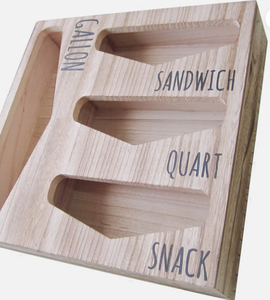 lot 179 image: Losvio Bag Storage Organizer for Kitchen Drawer, Farmhouse Style Bags Organizer, Compatible with Gallon, Quart, Sandwich and Snack Variety Size Bag (White)