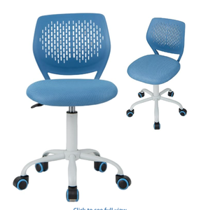 lot 238 image: MEDIMALL Kids Desk Chair, Blue Ergonomic Kids Office Chair Ages8-12 wLumbar Support, Low-Back Teen Desk Chair for Girls Boys, Small Cute Kids Computer Chair for BedroomStudyVanity Desk