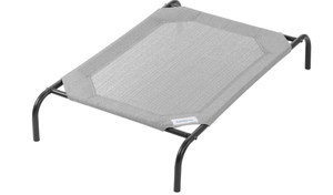 lot 157 image: Coolaroo Original Elevated Dog Bed - Breathable Off-The-Ground Pet Bed with Cooling Fabric, Joint Relief & Moisture-Resistant Fabric, 100% Recyclable, Easy Clean, Grey, Medium