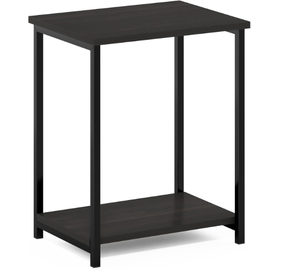 lot 159 image: Furinno Simplistic Metal Frame End Table, 1-Pack, Espresso (Minor Transit Damage)