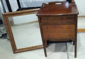 lot 185 image: Sewing Cabinet, Light  And Mirror(2).