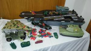 lot 219 image: GI Joe Aircraft Carrier and More.  Watch it move forward and back, needs new batteries.