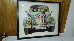 lot 223 image: Volkswagen Collage Framed Print. 24 in. W x 20