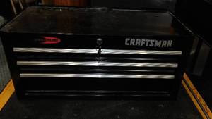 lot 258 image: Craftsman Quit Glide 3 Drawer toolbox with contents.