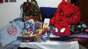 lot 272 image: Marvel Puzzles, Fleece Shirt (18 boys), Back Pack and More.