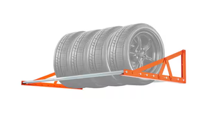 lot 21 image: WALL MOUNTED TIRE RACK