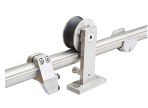 lot 22 image: 60 in. Stainless Steel Sliding Door Hardware Set