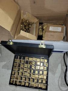 lot 148 image: Collection of Brass Letterpress Printing Type Sets in Cases