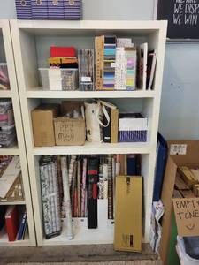 lot 14 image: Two White 3-Shelf Bookcase Cabinet