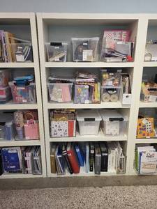 lot 19 image: White Office Bookshelves with Adjustable Shelves - Set of 2