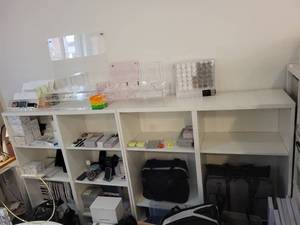 lot 29 image: Two White Modular Storage Shelf Unit with Adjustable Shelves