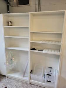 lot 32 image: Pair of White Freestanding Bookshelves