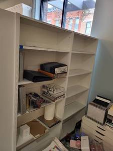 lot 33 image: Pair of White Office Bookshelves