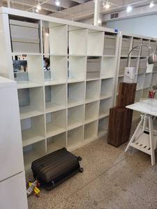 lot 38 image: White Modular Cube Storage Shelving Unit