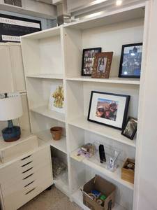 lot 40 image: Pair of White 5-Shelf Bookcases