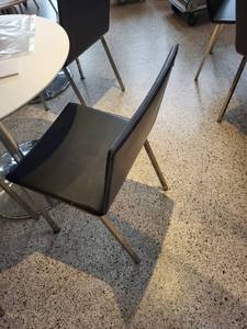lot 42 image: Modern Black Side Chair with Chrome Legs Set of 4