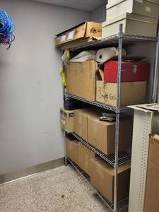 lot 65 image: Metal Wire Storage Shelf Unit with Four Shelves