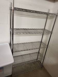 lot 68 image: 5-Tier Chrome Wire Shelving Rack