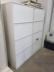 lot 73 image: Pair of White 5-Drawer Lateral Filing Cabinets