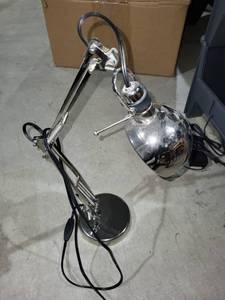 lot 121 image: Set of 2 Adjustable Chrome Desk Lamps