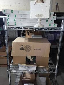 lot 123 image: Metal Wire Storage Rack with Multiple Shelves