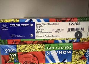 lot 196 image: Lot of 8 Mohawk Color Copy 98 Smooth Bright White Paper 8.5x14 28lb