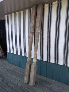 lot 32 image: Pair of Antique Turned Wood Posts