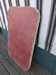 lot 40 image: Vintage Durham Folding Table with Red Top