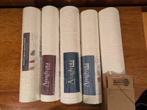 lot 87 image: Set of 5 Anaglypta Paintable Vinyl Wallpaper Rolls