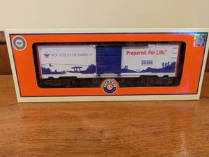 lot 95 image: Lionel Boy Scouts of America Prepared For Life Boxcar in Box