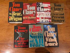 lot 96 image: Set of 7 Tom Clancy Hardcover Books Collection