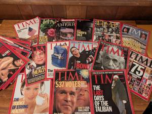 lot 99 image: Collection of Vintage Time Magazines, 1990s-2000s