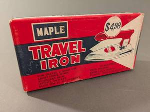 lot 117 image: Vintage Maple Electric Travel Iron with Original Box