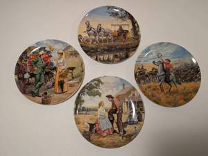 lot 122 image: Knowles Oklahoma Collector Plates Set of 4 by Mort Kunstler